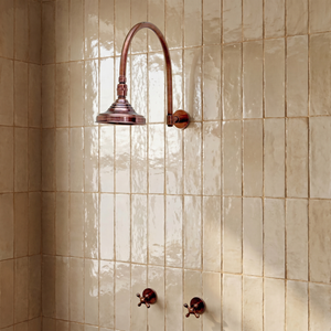 Antique Copper Adjustable Round Rain Shower System — Arcuate arm (ACCSS-003) — shower system overview