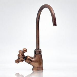 Antique Copper Cold Water Faucet with Cross Handle, 10-Inch Height