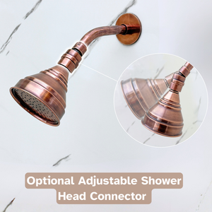 Antique Copper Adjustable Round Rain Shower System — Short arm (ACCSS-008) — detail view 7