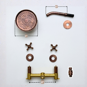 Antique Copper Adjustable Round Rain Shower System — Short arm (ACCSS-009) — detail view 10