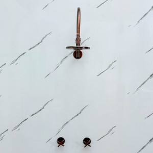 Antique Copper Flat Round Rain Shower System — Arcuate arm (ACCSS-001) — detail view 5