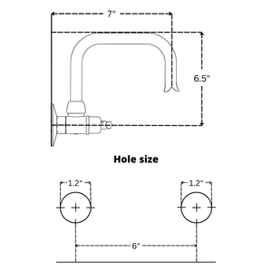 7" Hammered unlacquered brass wall faucet, 6" spread with lever handles – alternate view 10