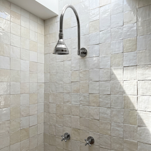 Polished Nickel Round Rain Shower System — Arcuate arm (PNCSS-002) — shower system overview