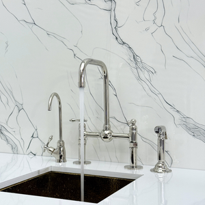 Polished Nickel Classic Bridge Kitchen Faucet with Lever Handles – Kensington – alternate view 2