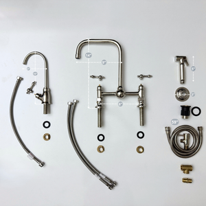 Polished Nickel Classic Bridge Kitchen Faucet with Lever Handles – Finsbury – alternate view 14