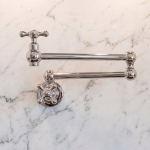 Polished Nickel Pot Filler with Cross Handles