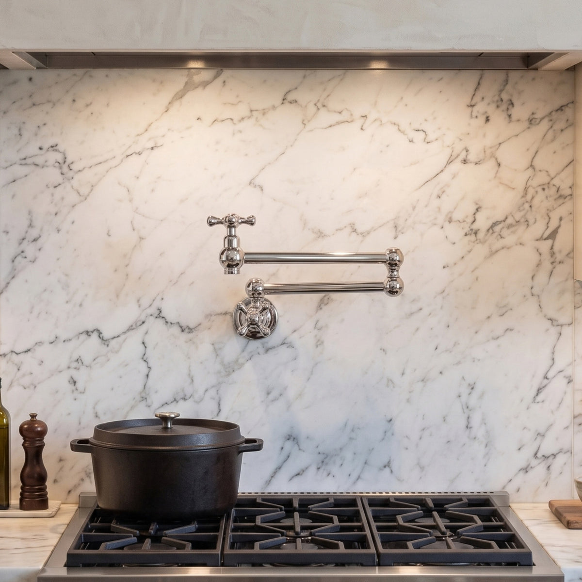 Polished Nickel Pot Filler with Cross Handles