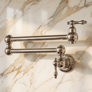 Polished Nickel Pot Filler with Lever Handles