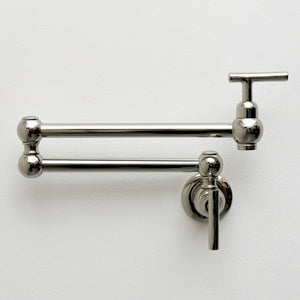 Polished Nickel Pot Filler with Lever Handles