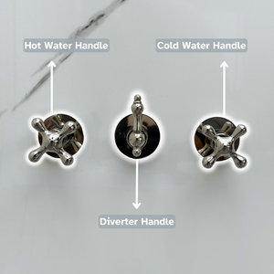 Polished Nickel Adjustable Round Rain Shower System with Handheld & Tub Filler — Short arm (PNCSS-021) — detail view 13