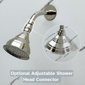 Polished Nickel Adjustable Round Rain Shower System with Handheld & Tub Filler — Short arm (PNCSS-021) — detail view 7