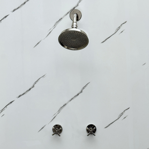 Polished Nickel Adjustable Round Rain Shower System — Short arm (PNCSS-009) — detail view 5