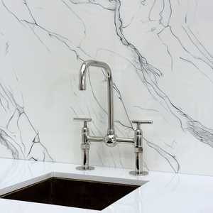 Polished Nickel Classic Bridge Kitchen Faucet with Lever Handles – Kensington – alternate view 8