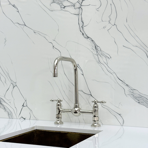 Polished Nickel Classic Bridge Kitchen Faucet with Lever Handles – Finsbury – alternate view 7