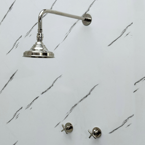 Polished Nickel Adjustable Round Rain Shower System — Straight arm (PNCSS-005) — detail view 8