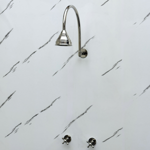 Polished Nickel Round Rain Shower System — Arcuate arm (PNCSS-002) — detail view 8