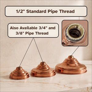 Aura Solid Copper Rain Shower Head – Unlacquered Living Finish