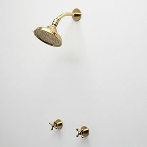 Solid Solid Brass 1 Way Valve, 2 Handles Bathroom Shower Valve