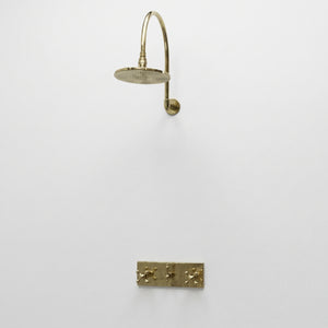 Solid Solid Brass 2 Way Valve, 3 Handles Bathroom Shower Valve