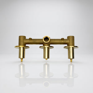 Solid Solid Brass 2 Way Valve, 3 Handles Bathroom Shower Valve