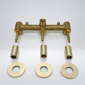 Solid Solid Brass 2 Way Valve, 3 Handles Bathroom Shower Valve