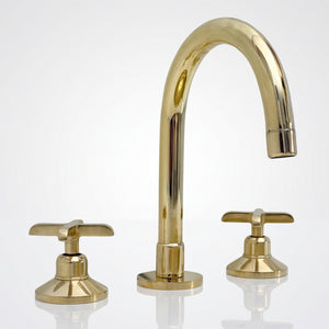 Unlacquered Brass Widespread Bathroom Faucet – Grand Arc