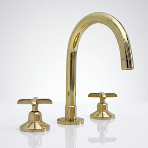 Unlacquered Brass Widespread Bathroom Faucet – Grand Arc
