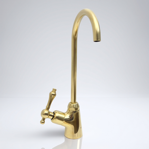 Unlacquered Brass Cold Water Faucet with Lever Handle, 10-Inch Height