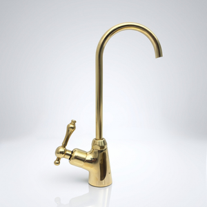 Unlacquered Brass Cold Water Faucet with Lever Handle, 10-Inch Height