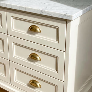 Unlacquered Brass Cup Pull Handles, Solid Brass Kitchen Bin Pull
