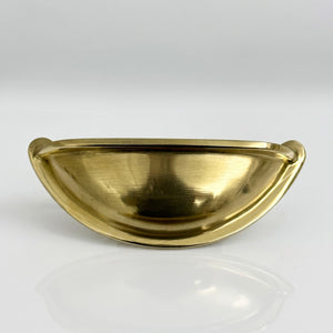 Unlacquered Brass Cup Pull Handles, Solid Brass Kitchen Bin Pull
