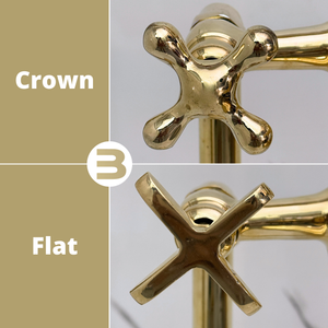 Unlacquered Brass Freestanding Bathtub Faucet, Solid Brass Tub Filler with Handheld Shower Head and Cross - image 9