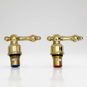 Unlacquered Brass Lever Handles with Cartridge, Solid Brass Lever Handles for Brass Fixtures