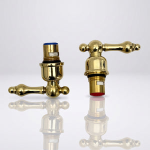 Unlacquered Brass Lever Handles with Cartridge, Solid Brass Lever Handles for Brass Fixtures