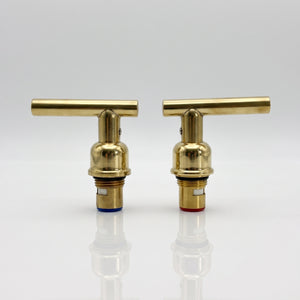 Unlacquered Brass Lever Handles with Cartridge, Solid Brass Lever Handles for Brass Fixtures