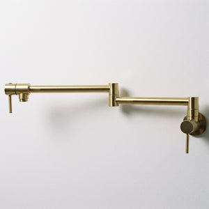 Unlacquered Brass Double-Joint Pot Filler with Lever Handles