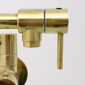 Unlacquered Brass Double-Joint Pot Filler with Lever Handles