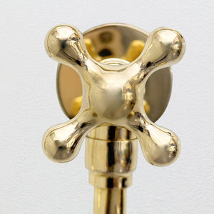 Unlacquered Brass Double-Joint Pot Filler with Cross Handles