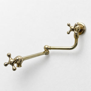 Unlacquered Brass Pot Filler with Cross Handles
