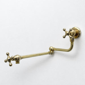 Unlacquered Brass Pot Filler with Cross Handles