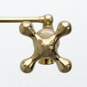 Unlacquered Brass Pot Filler with Cross Handles