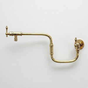 Unlacquered Brass Swing-Arm Pot Filler with Lever Handles