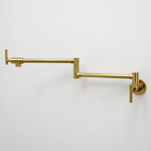 Unlacquered Brass Folding Pot Filler with Lever Handles