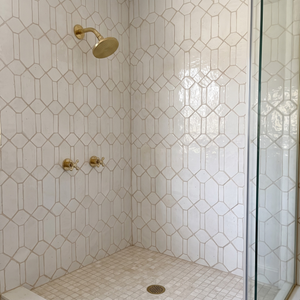 Unlacquered Brass Adjustable 6" Flat Round Rain Shower System, Short Arm