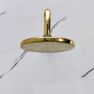 Unlacquered Brass Adjustable Flat Round Rain Shower System — Straight arm (UBCSS-004) — detail view 6