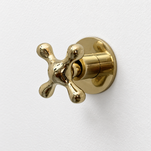 Unlacquered Brass Adjustable 6" Round Rain Shower System, Arcuate Arm