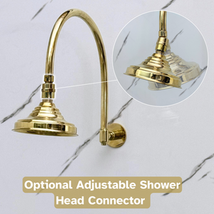 Unlacquered Brass Adjustable Round Rain Shower System — Arcuate arm (UBCSS-003) — detail view 10