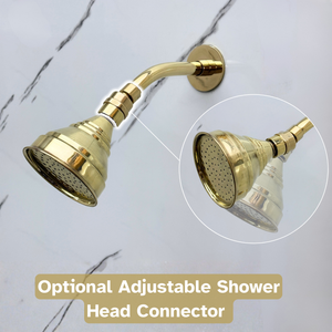 Unlacquered Brass Round Rain Shower System with Handheld & Tub Filler — Short arm (UBCSS-013) — detail view 7