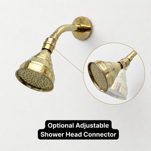 Unlacquered Brass 4" Round Rain Shower System, Short Arm