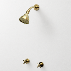 Unlacquered Brass 4" Round Rain Shower System, Short Arm